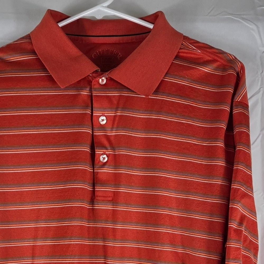 Cutter & Buck‎ Signature Collection Mens Large Striped Mercerized Polo
